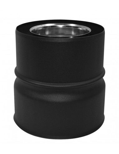 Adaptateur 80/130 mm vers concentrique pellets noir mat Version 1